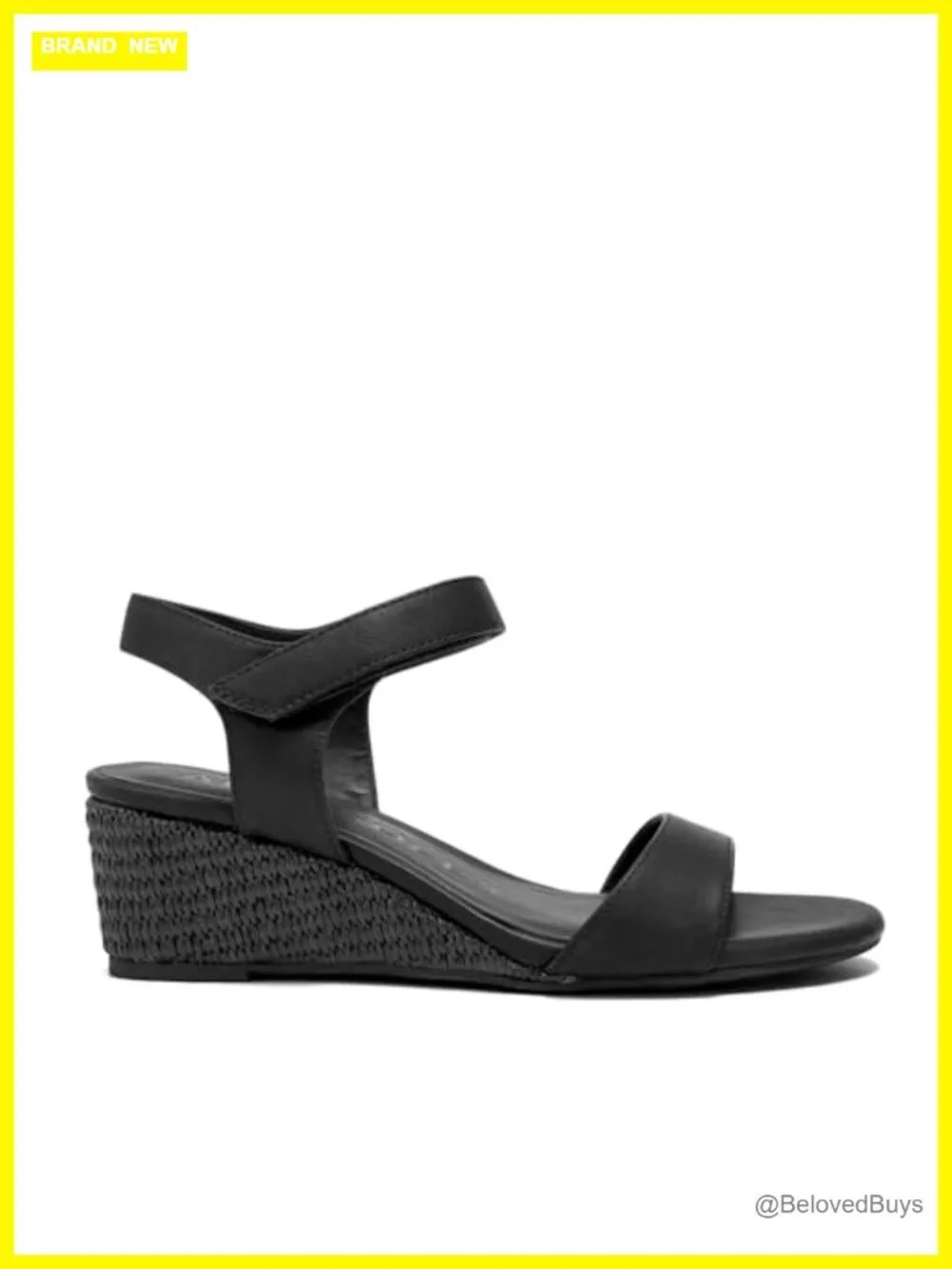 Aerosoles Women's Wedge Sandals with Velcro Strap & OrthoLite Insole